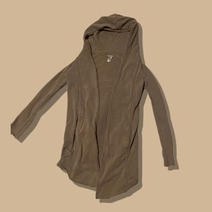 Hooded Long Sweatshirt Cardigan
